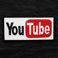 YouTube Logo Embroidered Iron-on / Velcro Sleeve Patch 2
